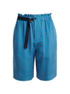 Matchesfashion.com Joseph - Louis Polka Dot Print Silk Chiffon Shorts - Womens - Blue Print