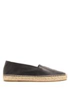 Saint Laurent Logo-embroidered Leather Espadrilles