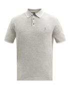Matchesfashion.com Polo Ralph Lauren - Logo-embroidered Knitted Cotton-blend Polo Shirt - Mens - Grey