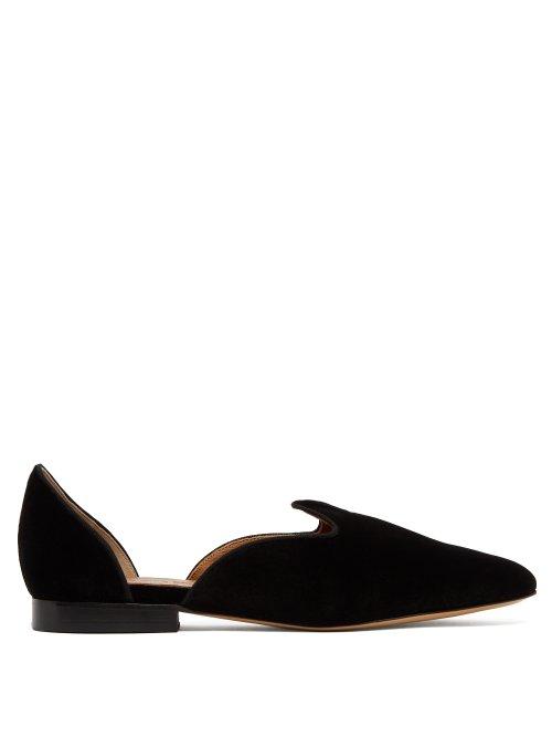 Matchesfashion.com Le Monde Beryl - D'orsay Velvet Loafers - Womens - Black