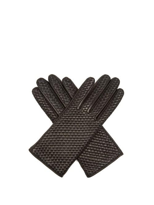 Agnelle Chloetresse Woven Leather Gloves