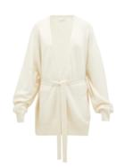 Matchesfashion.com Raey - Shawl Belted Cashmere Cardigan - Womens - Ivory