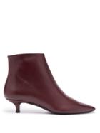 Matchesfashion.com The Row - Coco Point Toe Leather Ankle Boots - Womens - Burgundy