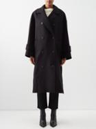 Khaite - Fallon Double-breasted Wool-blend Melton Coat - Womens - Black