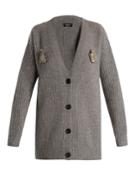 Rochas Brooch-embellished Wool Cardigan