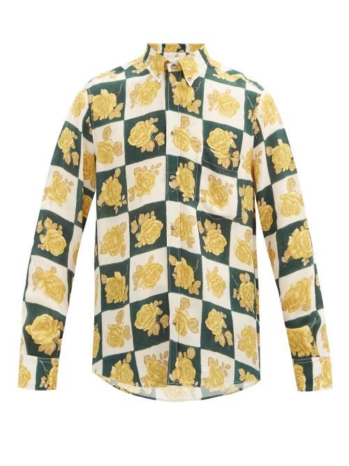 Matchesfashion.com Nanushka - Kaleb Floral-print Checked Shirt - Mens - Multi