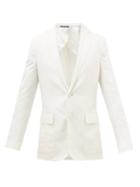 Ralph Lauren Purple Label - Single-breasted Silk-blend Suit Jacket - Mens - White