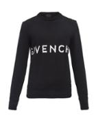 Mens Rtw Givenchy - Logo-intarsia Waffle-knit Cotton Sweater - Mens - Black