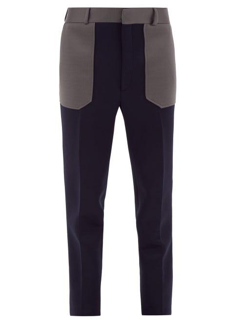 Matchesfashion.com Fendi - Tailored Scuba Jersey Trousers - Mens - Navy Multi