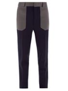 Matchesfashion.com Fendi - Tailored Scuba Jersey Trousers - Mens - Navy Multi