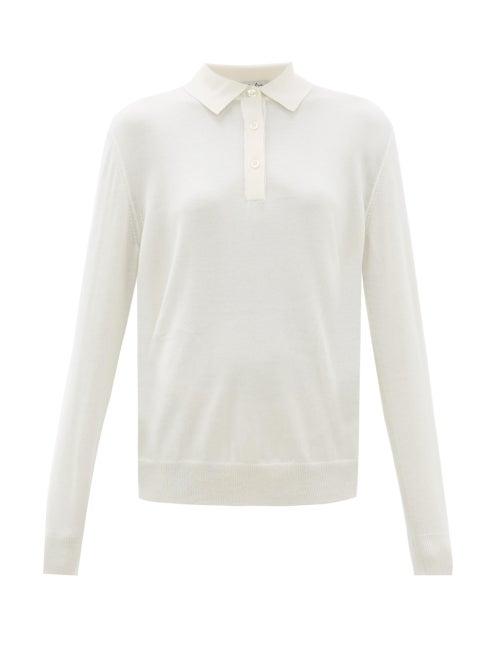Matchesfashion.com Giuliva Heritage Collection - Cassiope Cashmere Blend Polo Sweater - Womens - Ivory