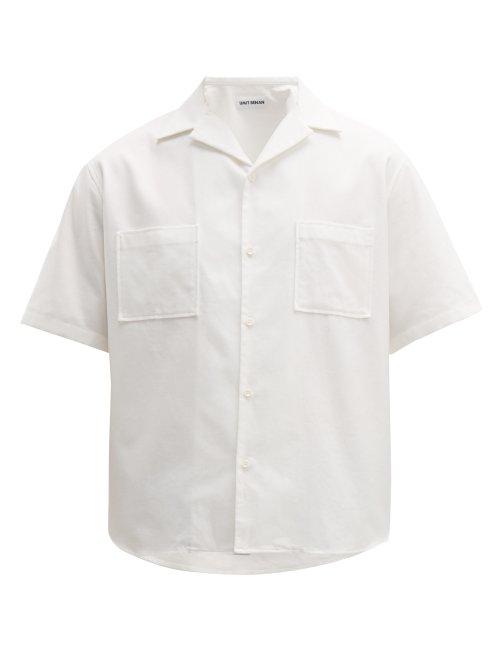 Matchesfashion.com Umit Benan - Cuban Collar Cotton Piqu Shirt - Mens - White