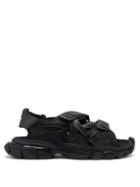 Matchesfashion.com Balenciaga - Track Velcro-strap Faux-leather And Rubber Sandals - Mens - Black