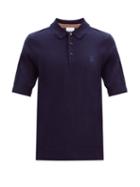 Matchesfashion.com Burberry - Burnham Logo-embroidered Cashmere Polo Shirt - Mens - Navy