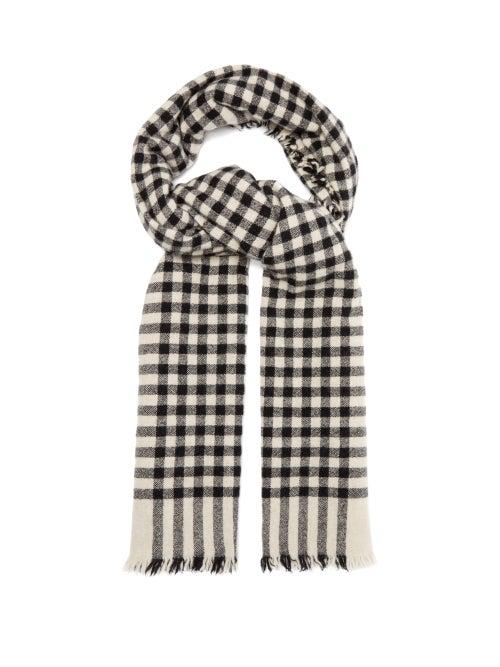 Matchesfashion.com Begg & Co. - Beaufort Checked Wool Blend Scarf - Mens - Black Cream