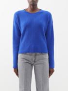 La Ligne - Mini Toujours Ribbed-knit Cashmere Sweater - Womens - Electric Blue