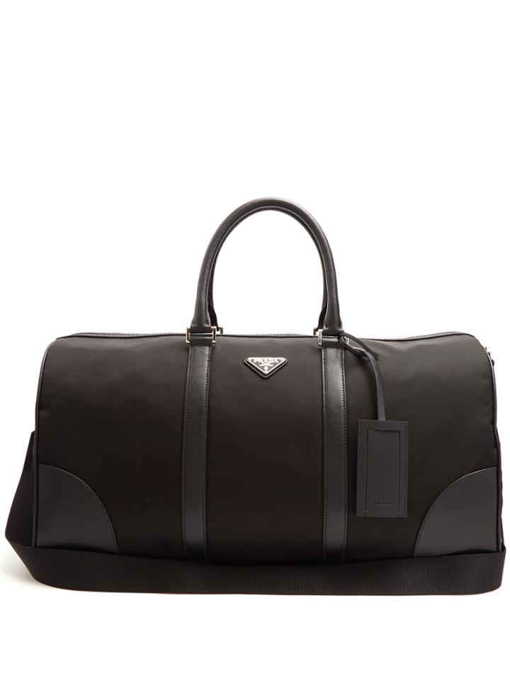 Prada Boston Leather-trimmed Nylon Holdall