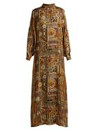 Matchesfashion.com Edward Crutchley - Printed Silk Dress - Womens - Green Print
