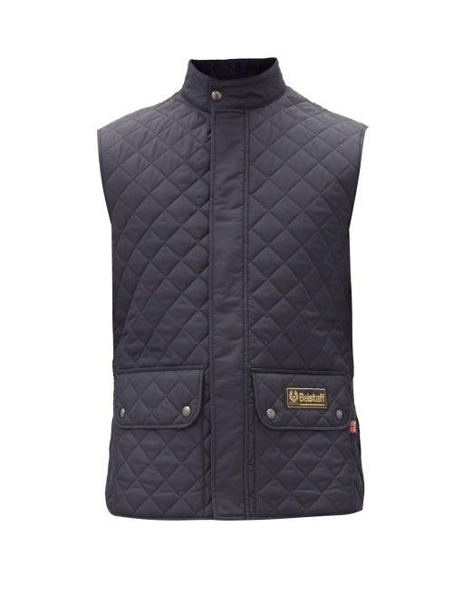 Matchesfashion.com Belstaff - Diamond-quilted Shell Gilet - Mens - Navy