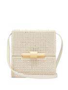 Matchesfashion.com Bottega Veneta - Crystal Studded Leather Clutch - Womens - Silver