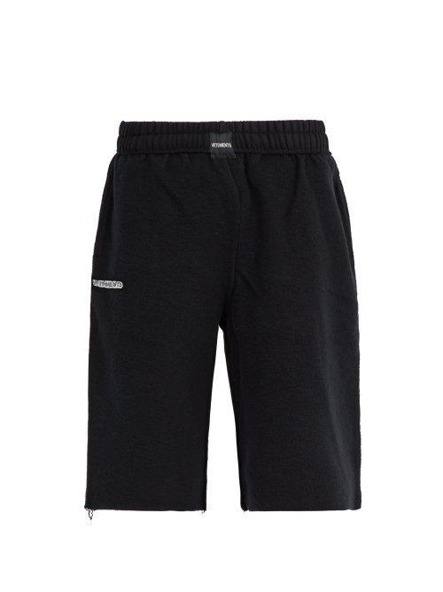 Matchesfashion.com Vetements - Inside Out Cotton Blend Jersey Shorts - Mens - Black
