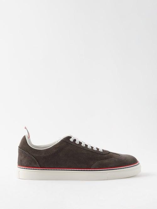 Thom Browne - Field Suede Trainers - Mens - Dark Grey