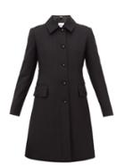 Matchesfashion.com Burberry - Angus Single Breasted Wool Blend Coat - Womens - Black