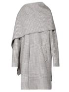 Matchesfashion.com Balenciaga - Scarf Neck Houndstooth Coat - Womens - Grey Multi