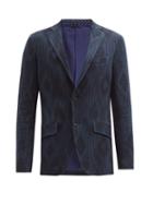 Matchesfashion.com Etro - Diamond-jacquard Cotton-blend Tweed Blazer - Mens - Navy
