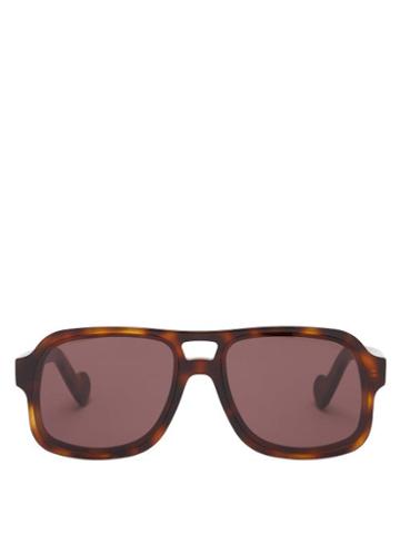 Matchesfashion.com Moncler - Aviator Tortoiseshell-acetate Sunglasses - Womens - Tortoiseshell
