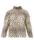 Matchesfashion.com Sea - Leo Ruffled Leopard Print Cotton Voile Top - Womens - Leopard