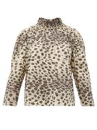 Matchesfashion.com Sea - Leo Ruffled Leopard Print Cotton Voile Top - Womens - Leopard
