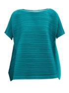 Pleats Please Issey Miyake - Technical-pleated Trapeze Top - Womens - Green