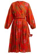 Rhode Resort Devi Floral-print Tie-waist Cotton Dress