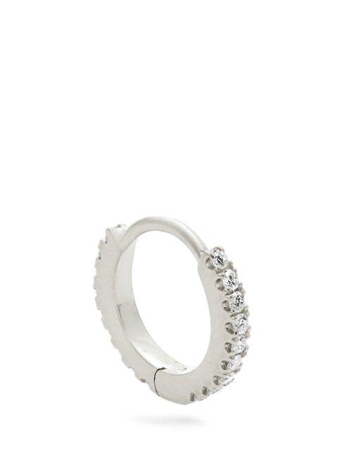 Matchesfashion.com Maria Tash - 18kt White Gold And Diamond Single Hoop Earring - Womens - Silver