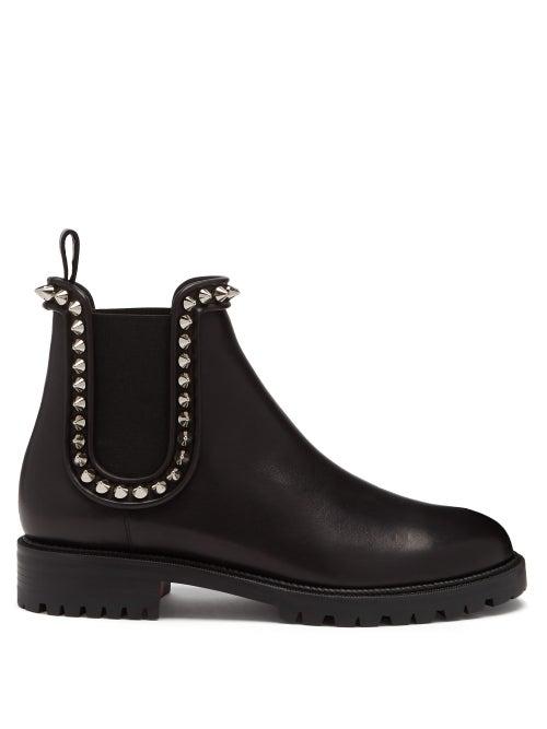 Matchesfashion.com Christian Louboutin - Crapahutta Spike Leather Chelsea Boots - Womens - Black