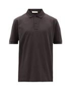 Matchesfashion.com Bottega Veneta - Short-sleeved Cotton-piqu Polo Shirt - Mens - Dark Grey