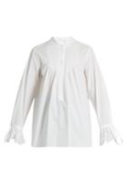 Chloé Pintucked Cotton-poplin Blouse