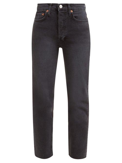 Matchesfashion.com Re/done Originals - Stove Pipe High Rise Straight Leg Jeans - Womens - Black