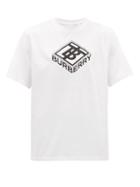 Matchesfashion.com Burberry - Ellison Logo Print Cotton T Shirt - Mens - White