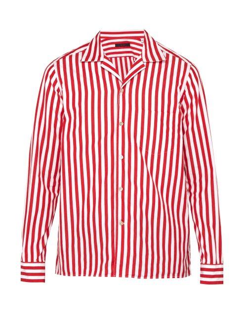 Matchesfashion.com The Gigi - Gemma Striped Cotton Shirt - Mens - Red