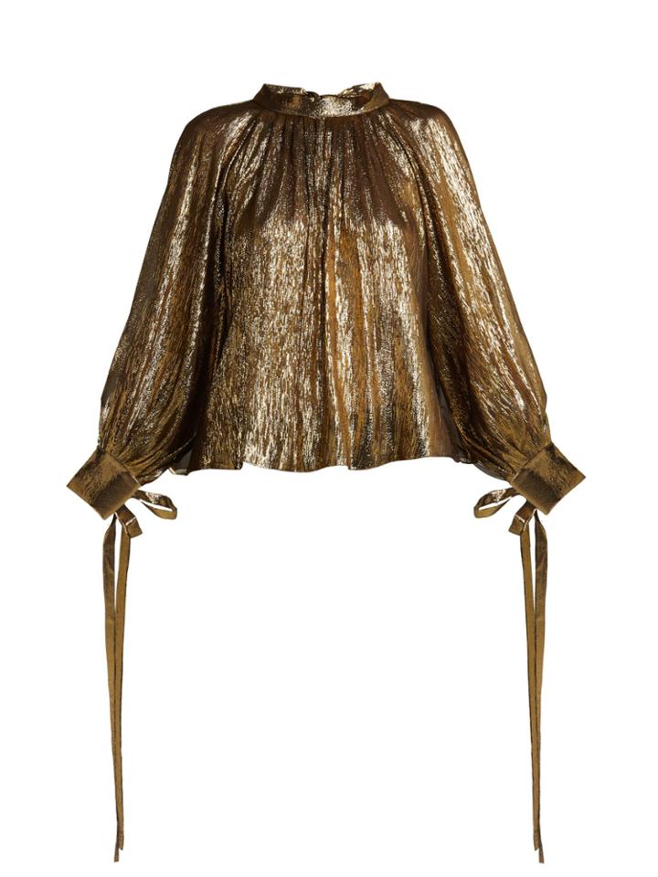 Osman Tulia Silk-blend Lam Blouse