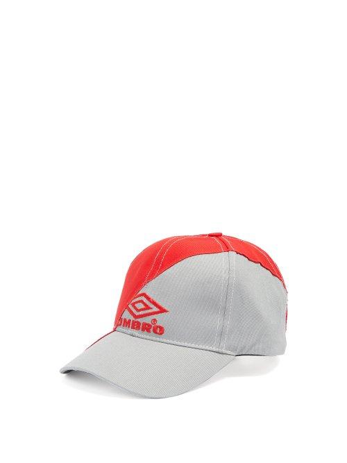 Matchesfashion.com Vetements - X Umbro Logo Embroidered Canvas Cap - Womens - Grey Red