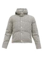 Matchesfashion.com Thom Browne - Houndstooth-check Wool Padded Coat - Mens - White Black
