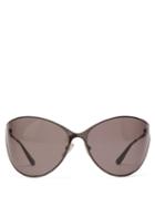 Matchesfashion.com Balenciaga - Vision Butterfly Metal Sunglasses - Womens - Dark Grey