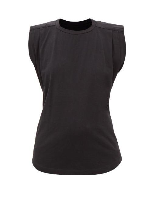Isabel Marant - Zutti Pleated Cotton-jersey T-shirt - Womens - Black