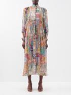 Zimmermann - Cosmic Patchwork-print Voile Midi Dress - Womens - Multi