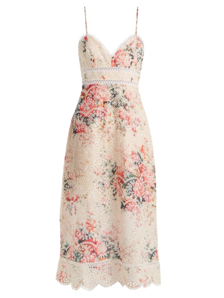 Zimmermann Laelia Floral-print Broderie-anglaise Dress