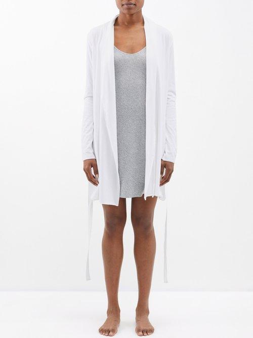 Skin - Belted Organic Pima-cotton Wrap Robe - Womens - White