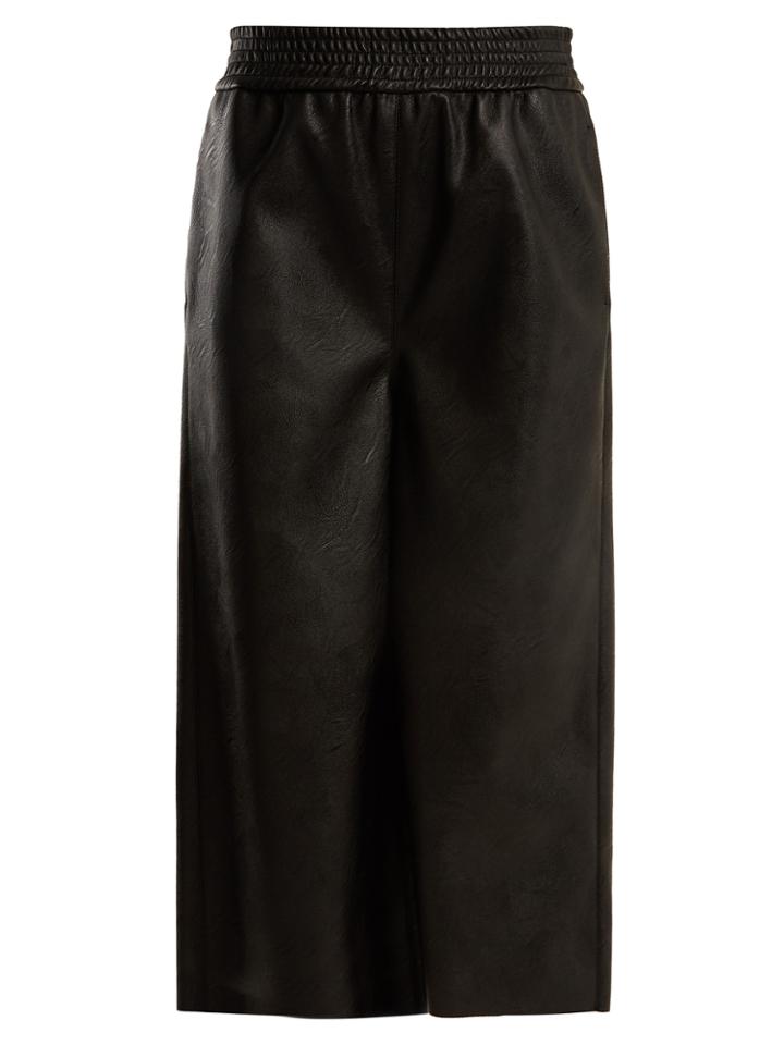 Stella Mccartney Wide-leg Cropped Faux-leather Trousers